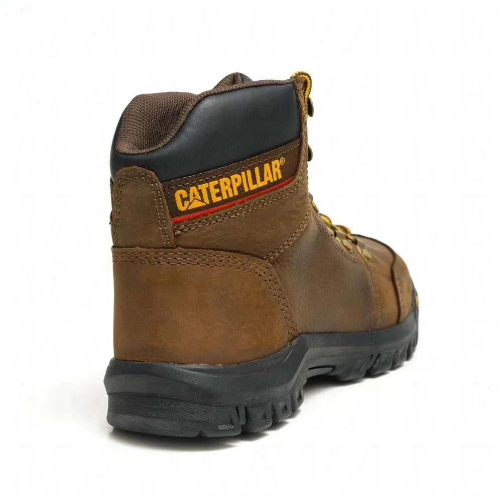CAT Caterpillar Outline ST Steel Toe Work Boot Men's Sz 7 P90803 Seal Brown NEW